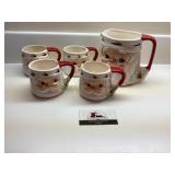 Santa mugs and pitcher