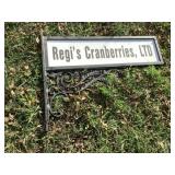 Regis Cranberries metal sign