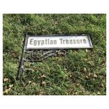Egyptian Treasure metal sign