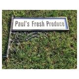 Paulï¿½s Fresh produce metal sign