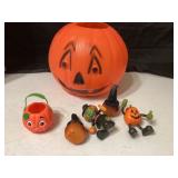 Jack o lantern candy  bucket and decor
