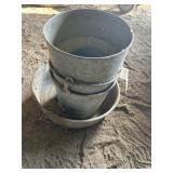Galvanized pan, funnel