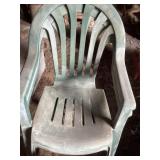 Plastic patio chairs and table