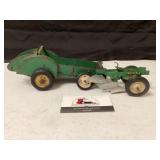 John Deere spreader and 2 bottom plow and disc