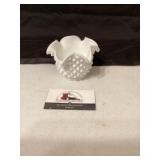 Hobnail milk glass dish