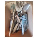 Bucket of Misc Flatware