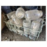 Canning Jars and zinc lids in Wire basket