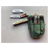 Pocket knives and leather man