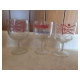 Budweiser and Hamms Beer Glasses