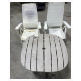 Outdoor folding table and chairs