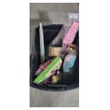 Tote with chip maker, mop, decor