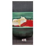 Tub of vintage pot holders & misc