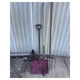 Rakes and shovel