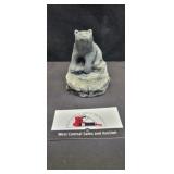 Glacier ice bear sculpture