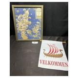 Danish flag and map