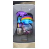 Tote with plates, cups and comtainers