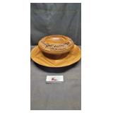 Wooden curved turn serving tray