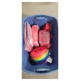 Tote with containers & misc