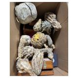 Box of dried gourds and misc