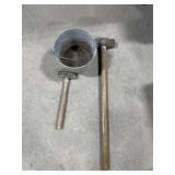 Galvanized bucket and sledge hammers