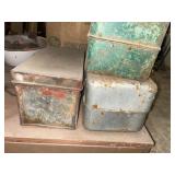 Three empty Metal Boxes