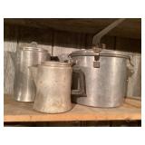 Metal coffee pots and pressure can