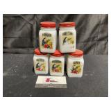 Milk Glass Spice Jars