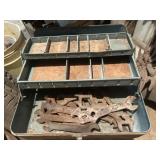 Tackle a box with Metal wrenches