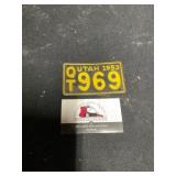 1953 Utah Wheaties License Plate