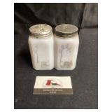 Milk glass salt and Pepper shakers