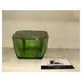 Green Glass Candy Dish w/Lid