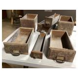 Vintage metal parts drawers