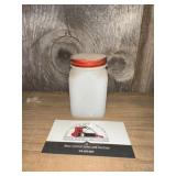 Milk Glass w/Red lid shaker