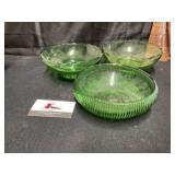 Green Glass Bowls