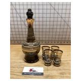 Mid-century modern decanter with shot glasses