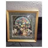 Signed a numbered cat picture approximately 31 x