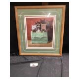 Signed cat print Braldt Bralds 23 x 25 tall