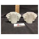 Milk, glass horse head cups