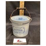 Stoneware crock butter canister