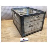 Roberts metal and wood crate