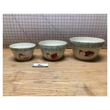 Stoneware crock, mixing bowls