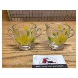 Mid-century modern hand, painted cream and sugar