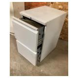 Metal file cabinet on wheels