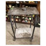 Cart on wheels approximately 14 x 25 x 36 tall