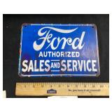 Metal Ford authorized sales and service sign