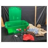 Tote  with lid of home decor