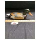 Wooden hand painted duck decoy