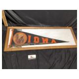 University of Iowa pennant featuring a Native