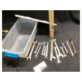 Wrenches, in clear tote with lid