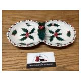 Holiday divided candy dish